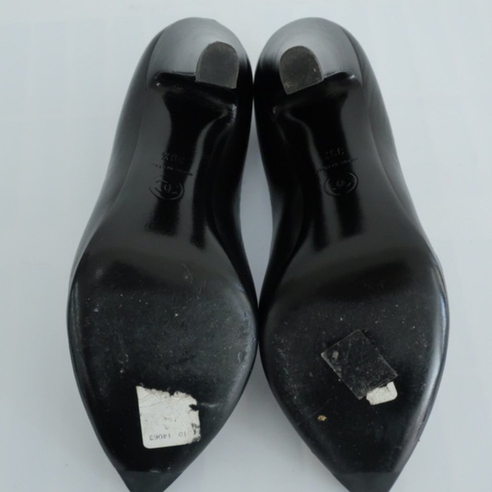 Chanel Cap Toe Pumps Black Leather & Patent - Picture 8 of 8